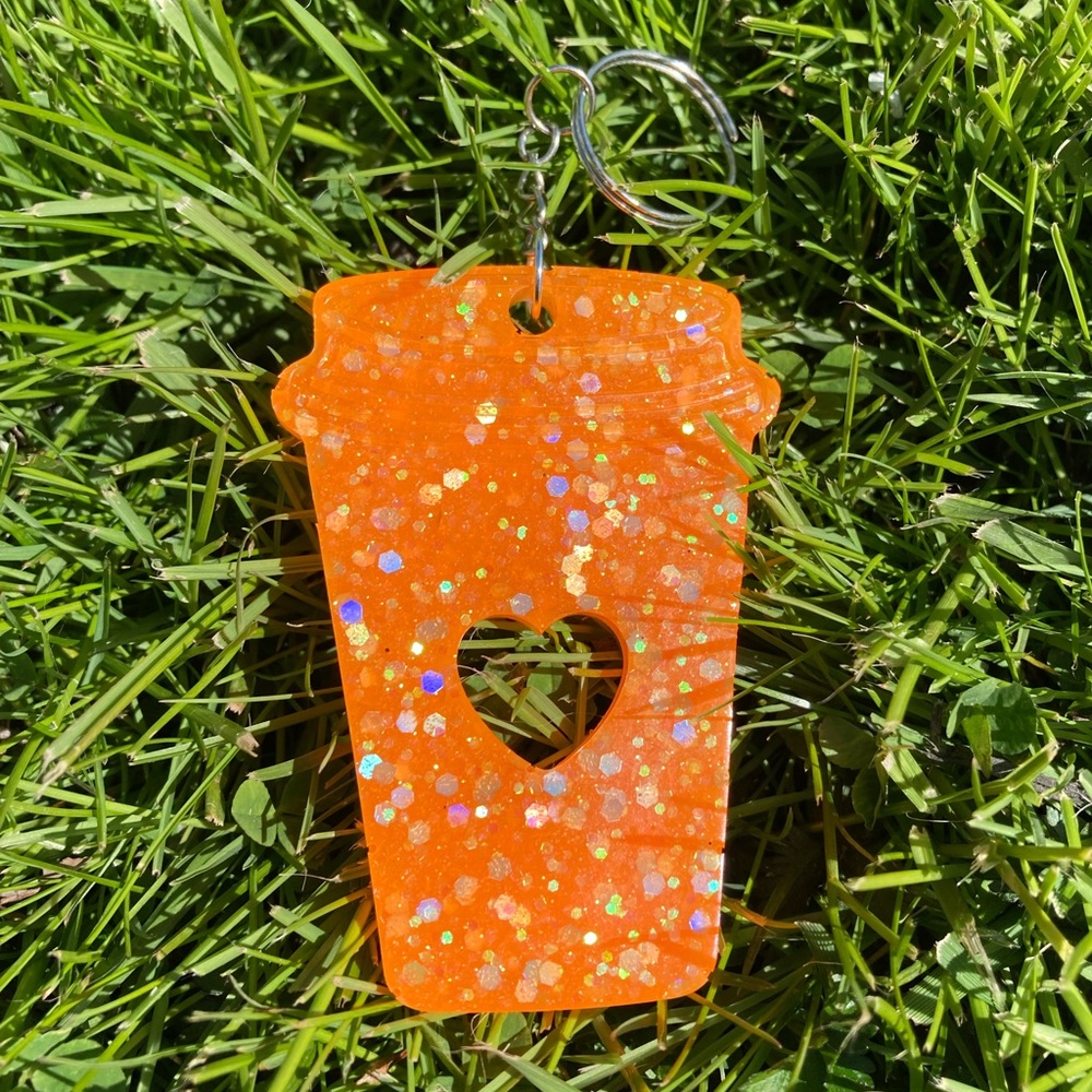 Epoxy Resin Latte Keychain